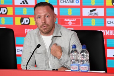 300925 - Wales Football Squad Announcement  - Wales Manager, Craig Bellamy speaks to the press after announcing his squad for the upcoming Friendly match against England and Euro Qualifier match against Belgium
