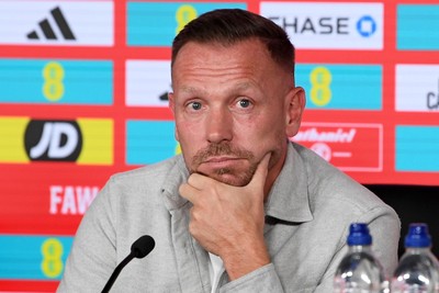 300925 - Wales Football Squad Announcement  - Wales Manager, Craig Bellamy speaks to the press after announcing his squad for the upcoming Friendly match against England and Euro Qualifier match against Belgium