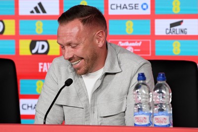 300925 - Wales Football Squad Announcement  - Wales Manager, Craig Bellamy speaks to the press after announcing his squad for the upcoming Friendly match against England and Euro Qualifier match against Belgium