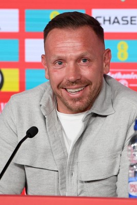 300925 - Wales Football Squad Announcement  - Wales Manager, Craig Bellamy speaks to the press after announcing his squad for the upcoming Friendly match against England and Euro Qualifier match against Belgium