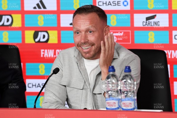300925 - Wales Football Squad Announcement  - Wales Manager, Craig Bellamy speaks to the press after announcing his squad for the upcoming Friendly match against England and Euro Qualifier match against Belgium