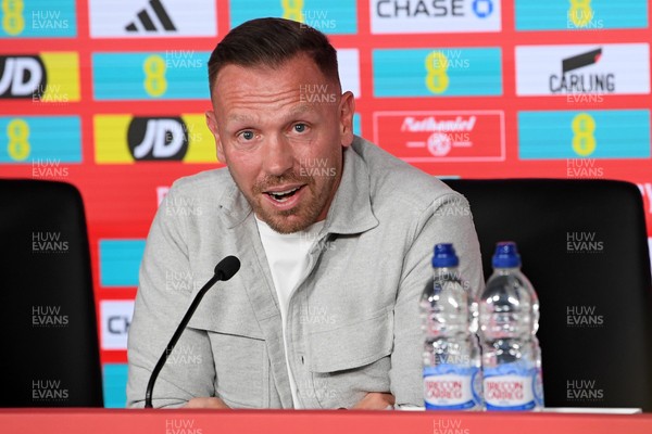 300925 - Wales Football Squad Announcement  - Wales Manager, Craig Bellamy speaks to the press after announcing his squad for the upcoming Friendly match against England and Euro Qualifier match against Belgium