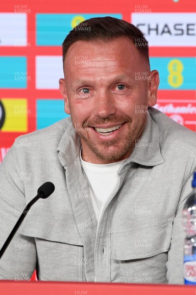 300925 - Wales Football Squad Announcement  - Wales Manager, Craig Bellamy speaks to the press after announcing his squad for the upcoming Friendly match against England and Euro Qualifier match against Belgium