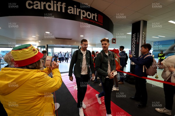 151122 - Wales Football Squad Departs For Qatar From Cardiff Airport - Danny Ward and Joe Rodon