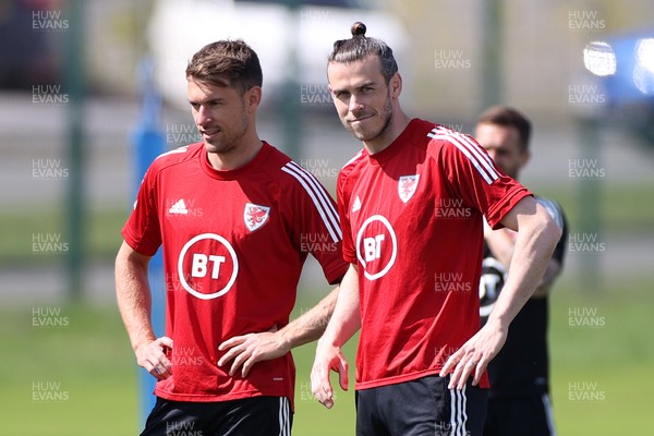 010621 - Wales Football Training - Gareth Bale and Aaron Ramsey during training