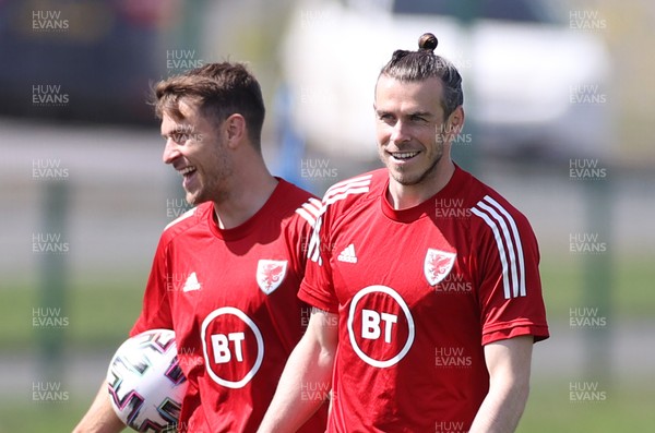010621 - Wales Football Training - Gareth Bale and Aaron Ramsey during training