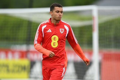 010626 - Brennan Johnson of Wales during training ahead of their upcoming friendly match against Ghana