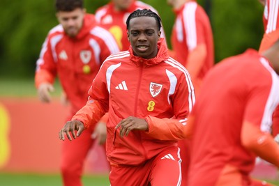 010626 - Ronan Kpakio of Wales during training ahead of their upcoming friendly match against Ghana