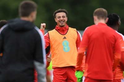 010626 - Ethan Ampadu of Wales during training ahead of their upcoming friendly match against Ghana