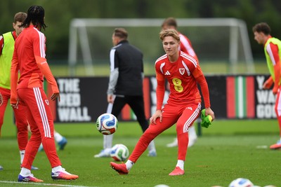 010626 - Ollie Bostock of Wales during training ahead of their upcoming friendly match against Ghana
