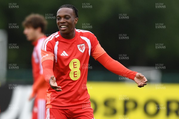 010626 - Ronan Kpakio of Wales during training ahead of their upcoming friendly match against Ghana