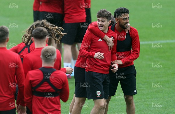 020919 - Wales Football Training - Daniel James and Neil Taylor during training
