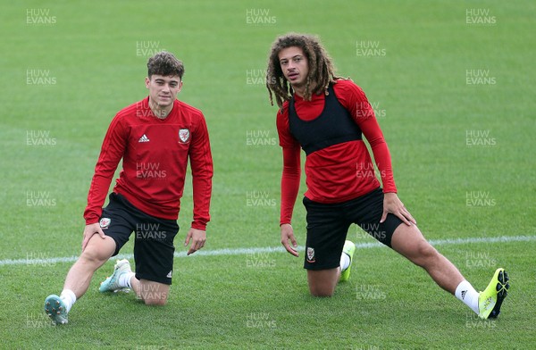 020919 - Wales Football Training - Daniel James and Ethan Ampadu during training