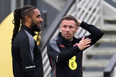031026 - Wales Football Training - Wales Manager Craig Bellamy during training ahead of their upcoming Nations League match against Denmark