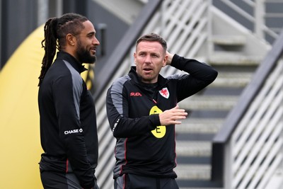 031026 - Wales Football Training - Wales Manager Craig Bellamy during training ahead of their upcoming Nations League match against Denmark