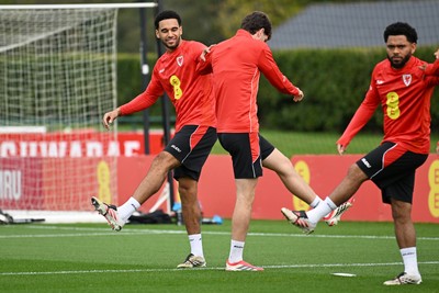 031026 - Wales Football Training - Ben Cabango during training ahead of their upcoming Nations League match against Denmark