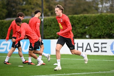 031026 - Wales Football Training - Charlie Savage during training ahead of their upcoming Nations League match against Denmark