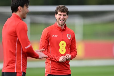 031026 - Wales Football Training - Chris Mepham during training ahead of their upcoming Nations League match against Denmark