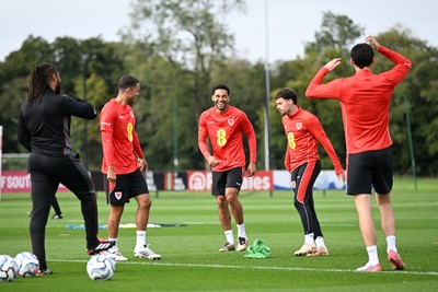 031026 - Wales Football Training - Ben Cabango during training ahead of their upcoming Nations League match against Denmark