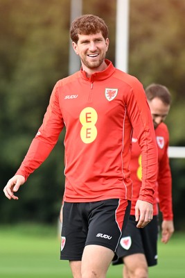 031026 - Wales Football Training - Chris Mepham during training ahead of their upcoming Nations League match against Denmark