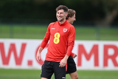 031026 - Wales Football Training - Ben Davies during training ahead of their upcoming Nations League match against Denmark