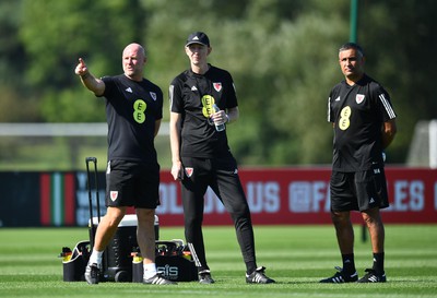 040923 - Wales Football Training - Rob Page, Alan Knill and Jack Lester during training