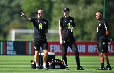 040923 - Wales Football Training - Rob Page, Alan Knill and Jack Lester during training
