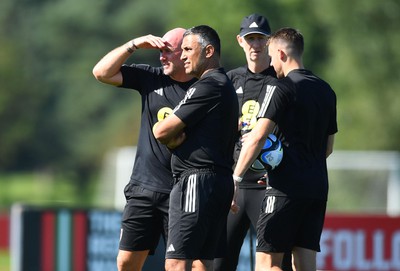 040923 - Wales Football Training - Rob Page and Jack Lester during training