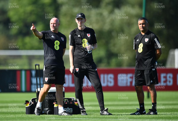 040923 - Wales Football Training - Rob Page, Alan Knill and Jack Lester during training