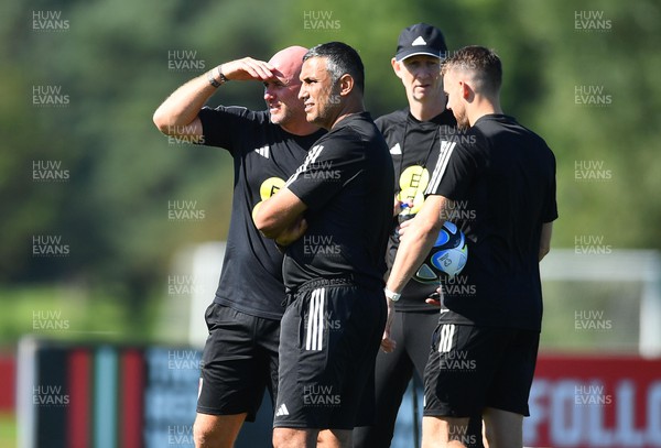 040923 - Wales Football Training - Rob Page and Jack Lester during training