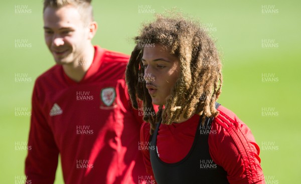 050919 - Wales football training session, Cardiff City Stadium - Wales' Ethan Ampadu during Wales training session ahead of their Euro Qualifying match against Azerbaijan 