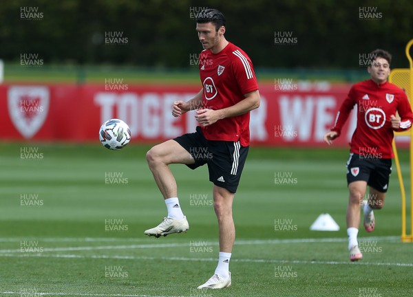 050920 - Wales Football Training - Kieffer Moore during training ahead of their UEFA Nations League game against Bulgaria