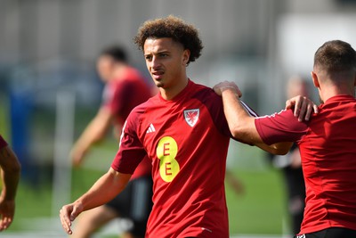 060923 - Wales Football Training - Ethan Ampadu during training