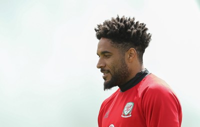 070617 - Wales Football Training Session - Wales' Ashley Williams at the start of the training session ahead of the FIFA World Cup Qualifying match against Serbia