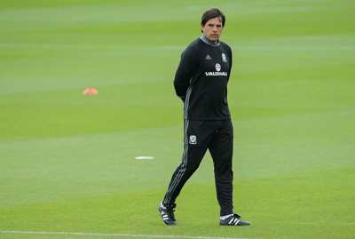 070617 - Wales Football Training Session - Wales' manager Chris Coleman during the training session ahead of the FIFA World Cup Qualifying match against Serbia