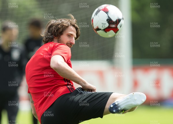 070617 - Wales Football Training Session - Wales' Joe Allen during the training session ahead of the FIFA World Cup Qualifying match against Serbia