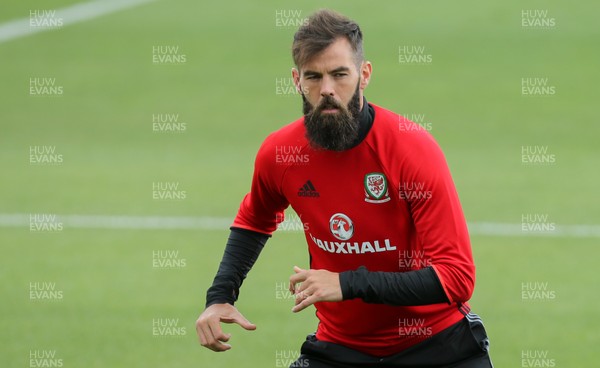 070617 - Wales Football Training Session - Wales' Joe Ledley during the training session ahead of the FIFA World Cup Qualifying match against Serbia