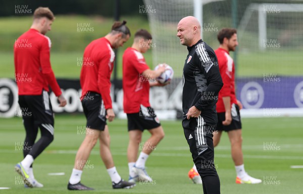 070622 -  Wales Football Training -Wales manager Rob Page during training ahead of their League of Nations match against Netherlands