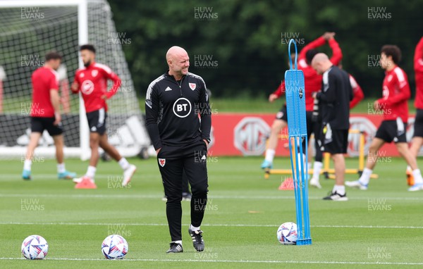 070622 -  Wales Football Training - Wales manager Rob Page during training ahead of their League of Nations match against Netherlands