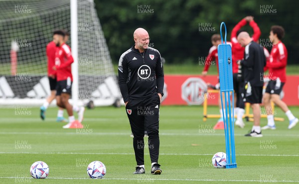 070622 -  Wales Football Training - Wales manager Rob Page during training ahead of their League of Nations match against Netherlands
