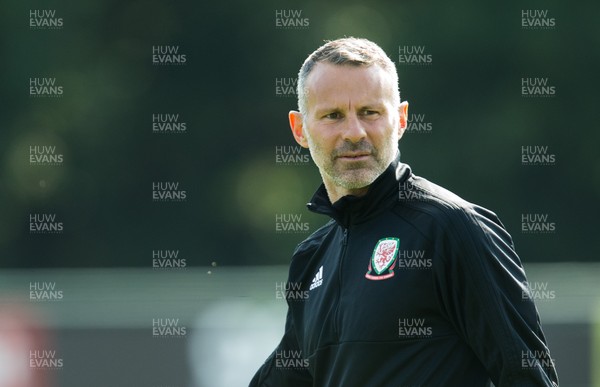 080919 - Wales Football Training session - Wales manager Ryan Giggs during training session ahead of the International Friendly against Belarus