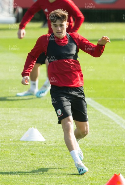 080919 - Wales Football Training session - Wales' Daniel James during training session ahead of the International Friendly against Belarus