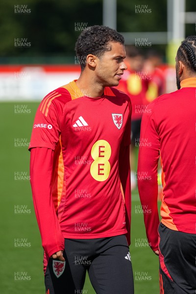 080925 - Wales Football Training - Brennan Johnson ahead of the international friendly against Canada