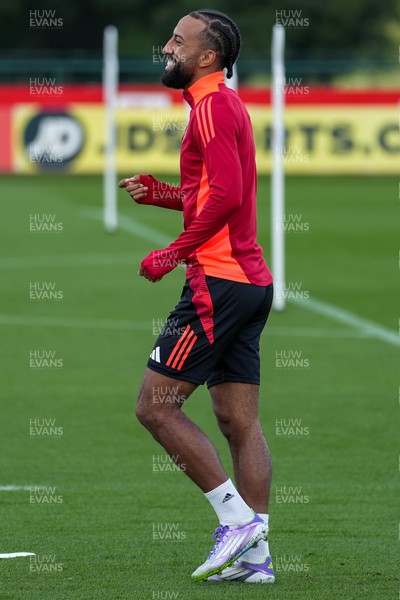 080925 - Wales Football Training - Sorba Thomas ahead of the international friendly against Canada