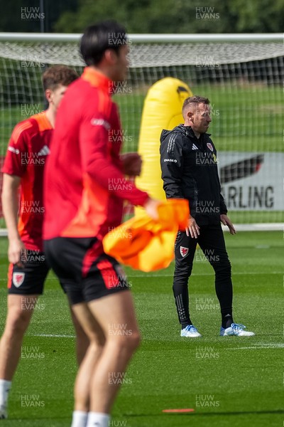 080925 - Wales Football Training - Wales Manager, Craig Bellamy ahead of the international friendly against Canada