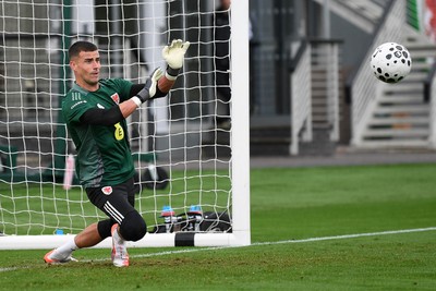 081025 - Wales Football Training - Karl Darlow of Wales during training ahead of tomorrows friendly match with England