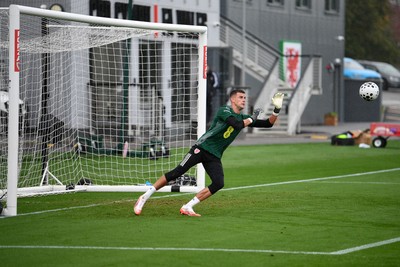 081025 - Wales Football Training - Karl Darlow of Wales during training ahead of tomorrows friendly match with England