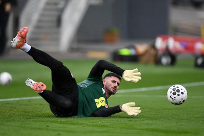 081025 - Wales Football Training - Tom King of Wales during training ahead of tomorrows friendly match with England