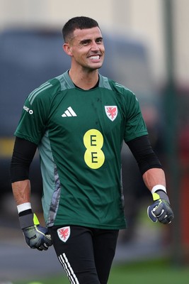 081025 - Wales Football Training - Karl Darlow of Wales during training ahead of tomorrows friendly match with England