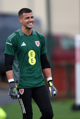 081025 - Wales Football Training - Karl Darlow of Wales during training ahead of tomorrows friendly match with England